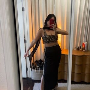 Elegant Black and Gold Women's Lehenga